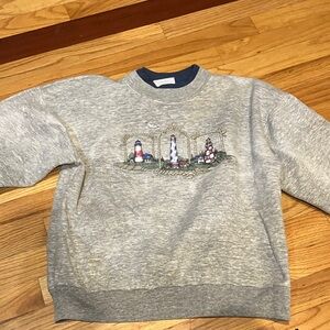 Gray Embroidered Lighthouse Women's Sweatshirt